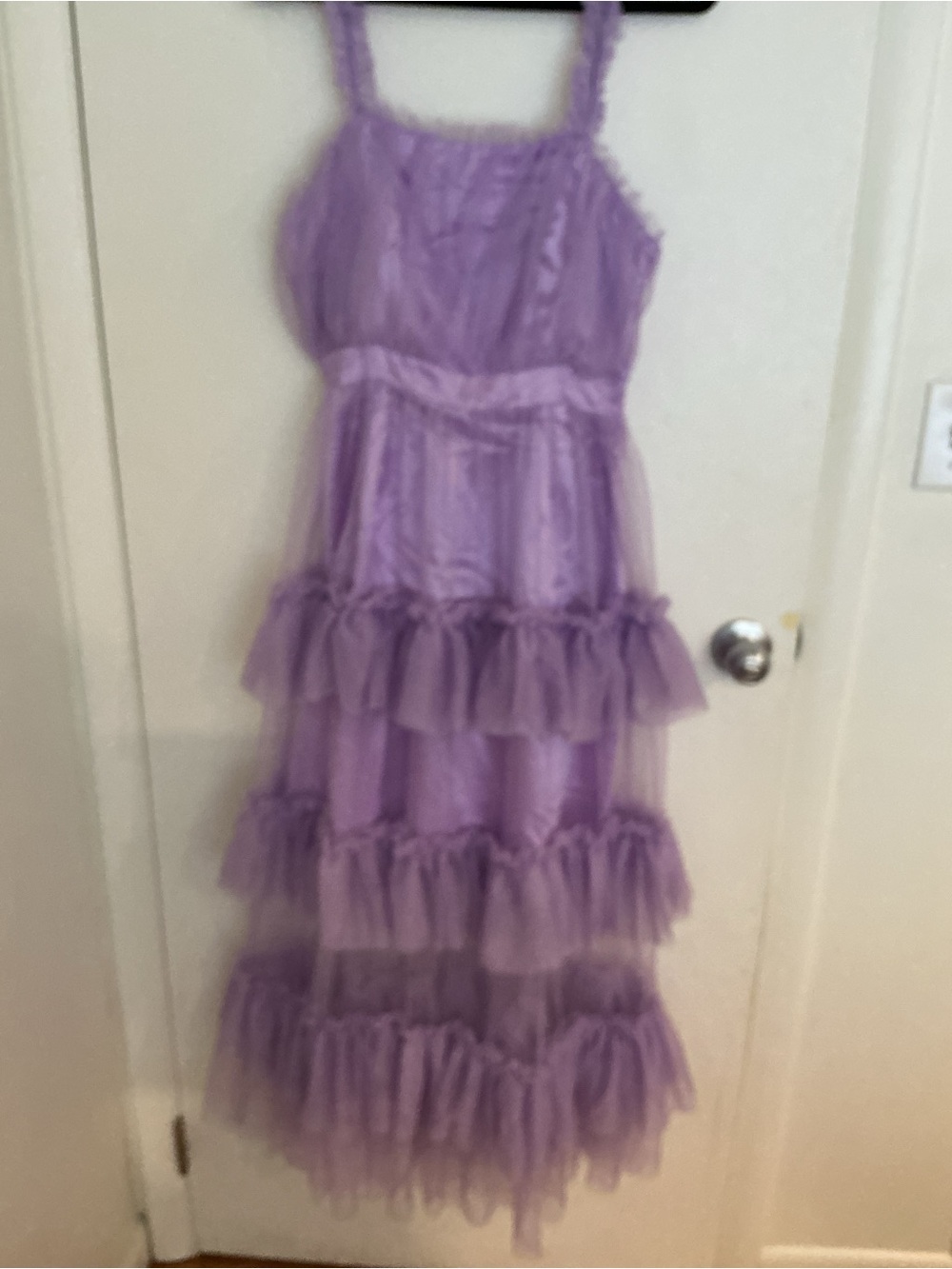 Lavender Tiered Ruffle maxi layered dress